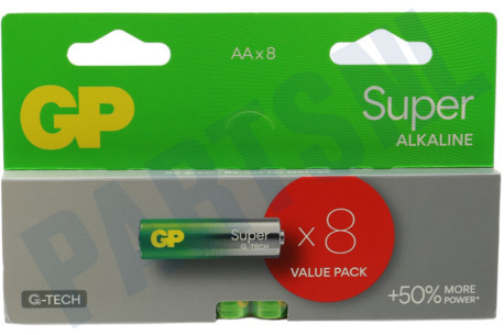 GP  LR06 AA batterij GP Super Alkaline Multipack 1,5V 8 stuks