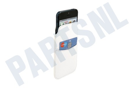 Spez  Sleeve Case Leder, 1 creditcard slot, met Pull tab, Wit