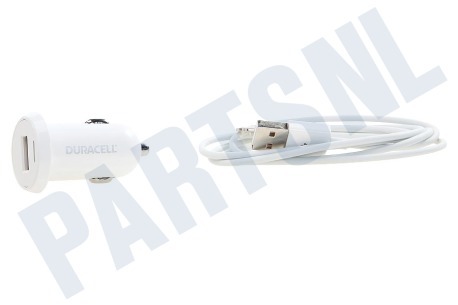 Duracell  DR5021W Single USB Autolader 5V/2.4A + 1M Apple Lightning Kabel
