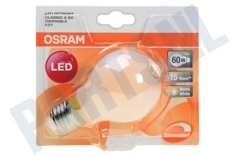 Osram  LED Retrofit Classic A60 Mat Dimbaar 7W E27 806lm 2700K