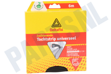 Deltafix  Tochtstrip Universeel Zwart 9mm