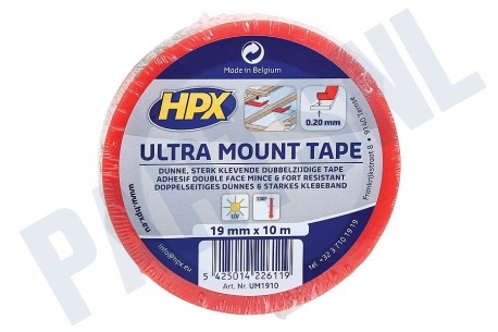 HPX  UM1910 Ultra Mount Transparant 19mm x 10m