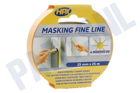 Universeel  FP2525 Masking Fine line Oranje 25mm x 25 meter