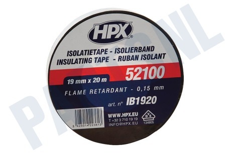 HPX  52100 PVC Isolatietape Zwart 19mm x 20m