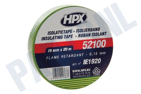 HPX  52100 PVC Isolatietape Geel/Groen 19mm x 20m