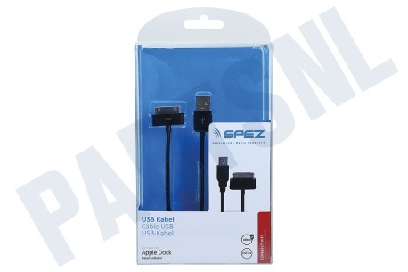 Spez  USB Kabel Apple Dock connector, 100cm, Zwart