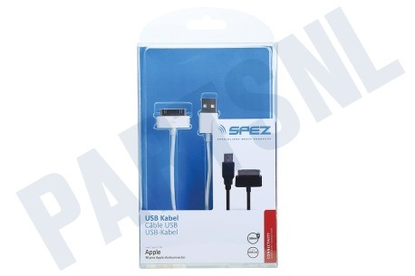 Spez  USB Kabel USB naar Apple Dock, Wit, 100cm