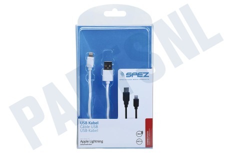 Spez  USB Kabel Apple 8-pin Lightning connector, 100cm, Wit
