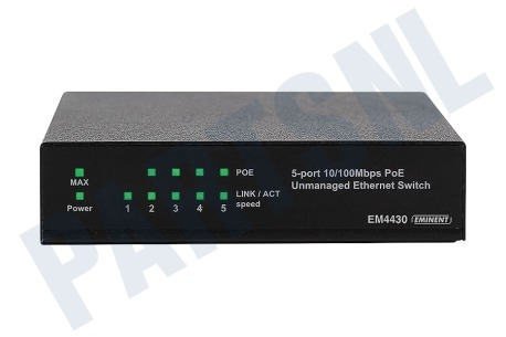 Eminent  EM4430 Power over Ethernet Switch met 5 poorten