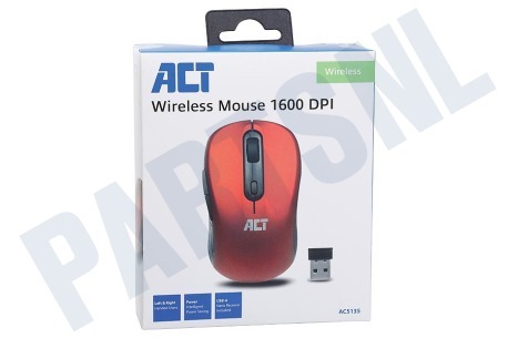 ACT  AC5135 Draadloze Muis 1600 DPI Rood