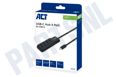 ACT  AC6420 USB-C hub 3.0, 4 poorts USB-A