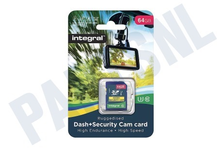 Integral  INSDX64G10-DSCAM 64GB Dash+Security Camera SDHC Card Class 10