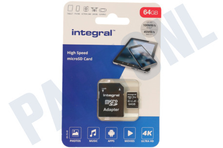 Integral  INMSDX64G-100V30 V30 High Speed micro SDHC Card 64GB