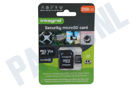 Integral  INMSDX256G10-SEC 256GB Security Micro SD 4K V30 UHS-1U3 A1 Class 10