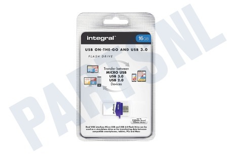 Integral  INFD16GBMIC3.0-OTG Micro Fusion USB 3.0 OTG Flash Drive 16GB