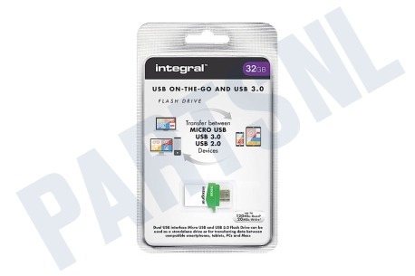 Integral  INFD32GBMIC3.0-OTG Micro Fusion USB 3.0 OTG Flash Drive 32GB