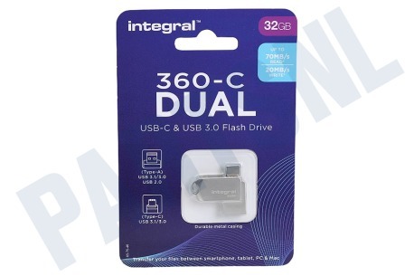 Integral  360-C Dual Typer-C & USB3.0 Flash Drive 32 GB
