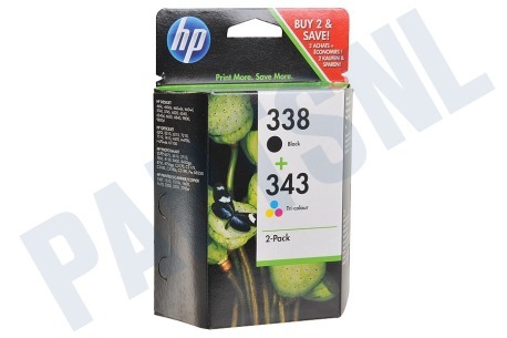 HP Hewlett-Packard HP printer HP 338 343 Combi Pack Inktcartridge No. 338/343 Black+Color