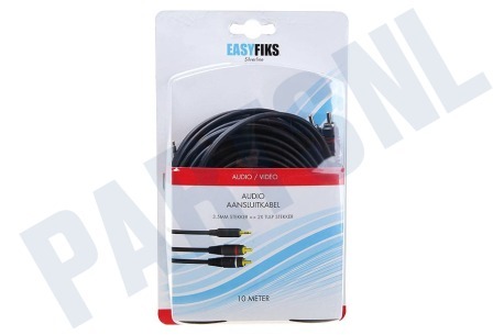 Easyfiks  Jack 3.5mm Stereo Male - 2x Tulp RCA Male, 10.0 Meter