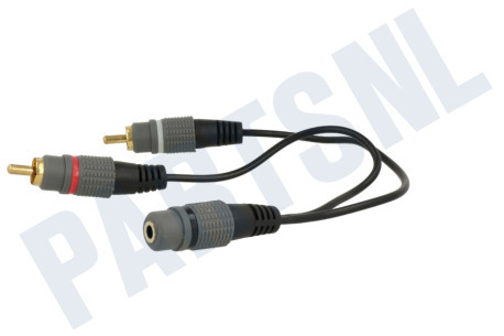 Easyfiks  Jack Verloopkabel Contra 3.5mm Female - 2x Tulp RCA Male