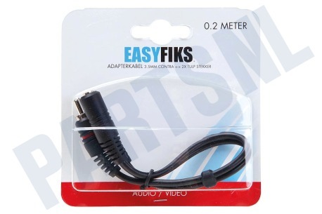 Easyfiks  Jack Verloopkabel Contra 3.5mm Female - 2x Tulp RCA Male