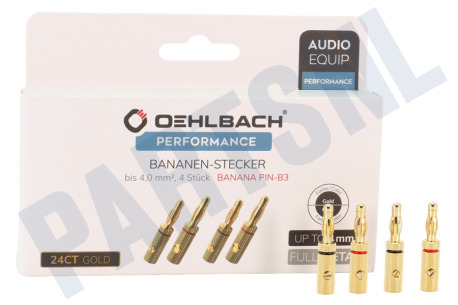 Oehlbach  D1C3009 Performance Banaanstekker, 4 stuks