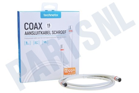 Technetix  11200490 Coax Aansluitkabel Schroef 1,5 meter