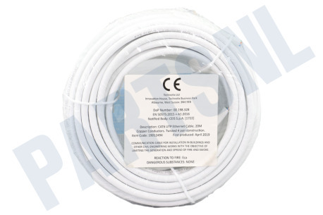 Technetix  CAT6-IH-20M Installatiekabel Cat6 Wit 20 Meter