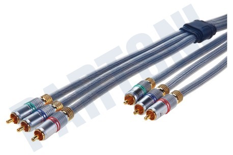 Hirschmann  Tulp Kabel Component Kabel, 3x Tulp RCA Male - 3x Tulp RCA Male