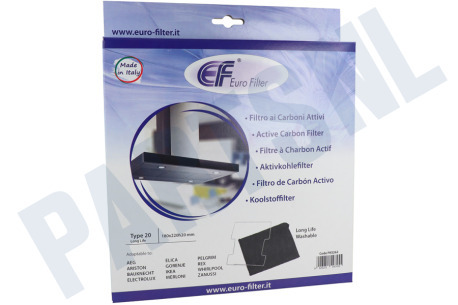 Alternatief Afzuigkap Filter Koolstof  220x180x20mm