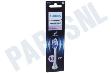 Philips  HX6052/87 Tandenborstelset S2 Sensitive opzetborstels, 2 stuks, wit