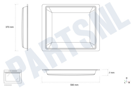 Smeg Oven-Magnetron Bakplaat 59x37cm emaille