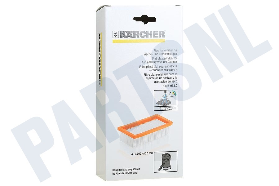 Filtre plissé plat Karcher 6.415-953.0 