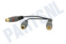 Tulp Splitter RCA Male - 2x Tulp Contra RCA Female 20cm