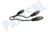 Easyfiks  Jack Verloopkabel Contra 3.5mm Female - 2x Tulp RCA Male
