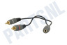 Jack Verloopkabel Contra 3.5mm Female - 2x Tulp RCA Male